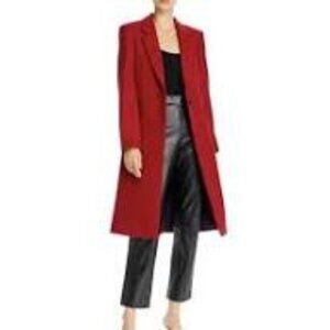 Rag & Bone Daine Long Wool single breasted coat 4 Deep Berry Wool Blend NWT
